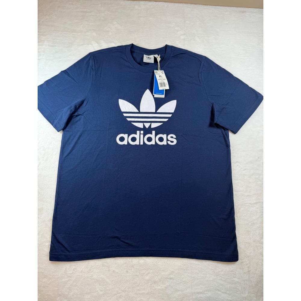Adidas Originals Mens Trefoil T-Shirt Night Indigo Blue HK5226 Size XL NWT